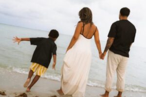 Famiglia in posa per la foto